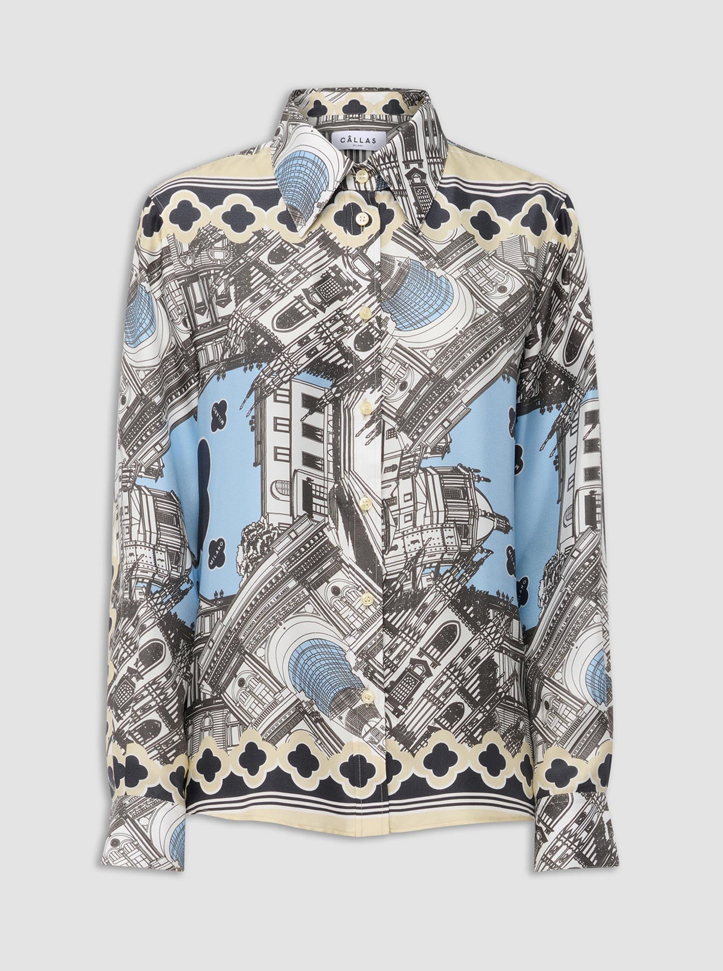 BROOKS Milano silk shirt Black/White