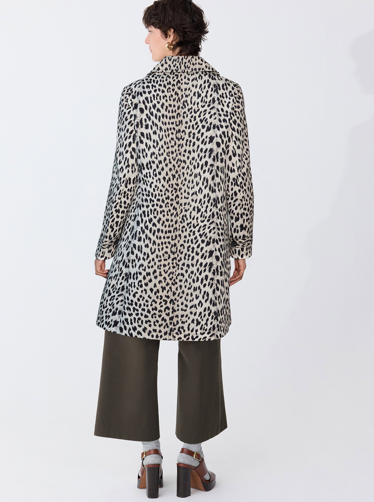 ALAINE Animal Print Car Coat
