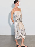 ANGIE Camisole Dress VENICE Print Travertine
