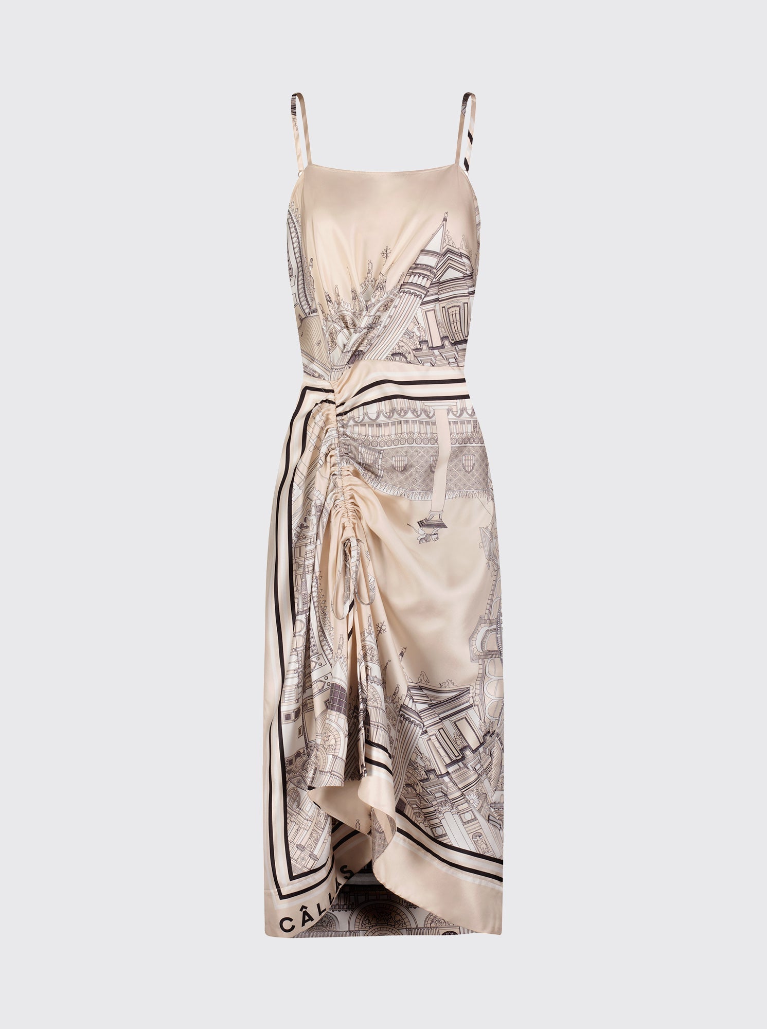 ANGIE Camisole Dress VENICE Print Travertine