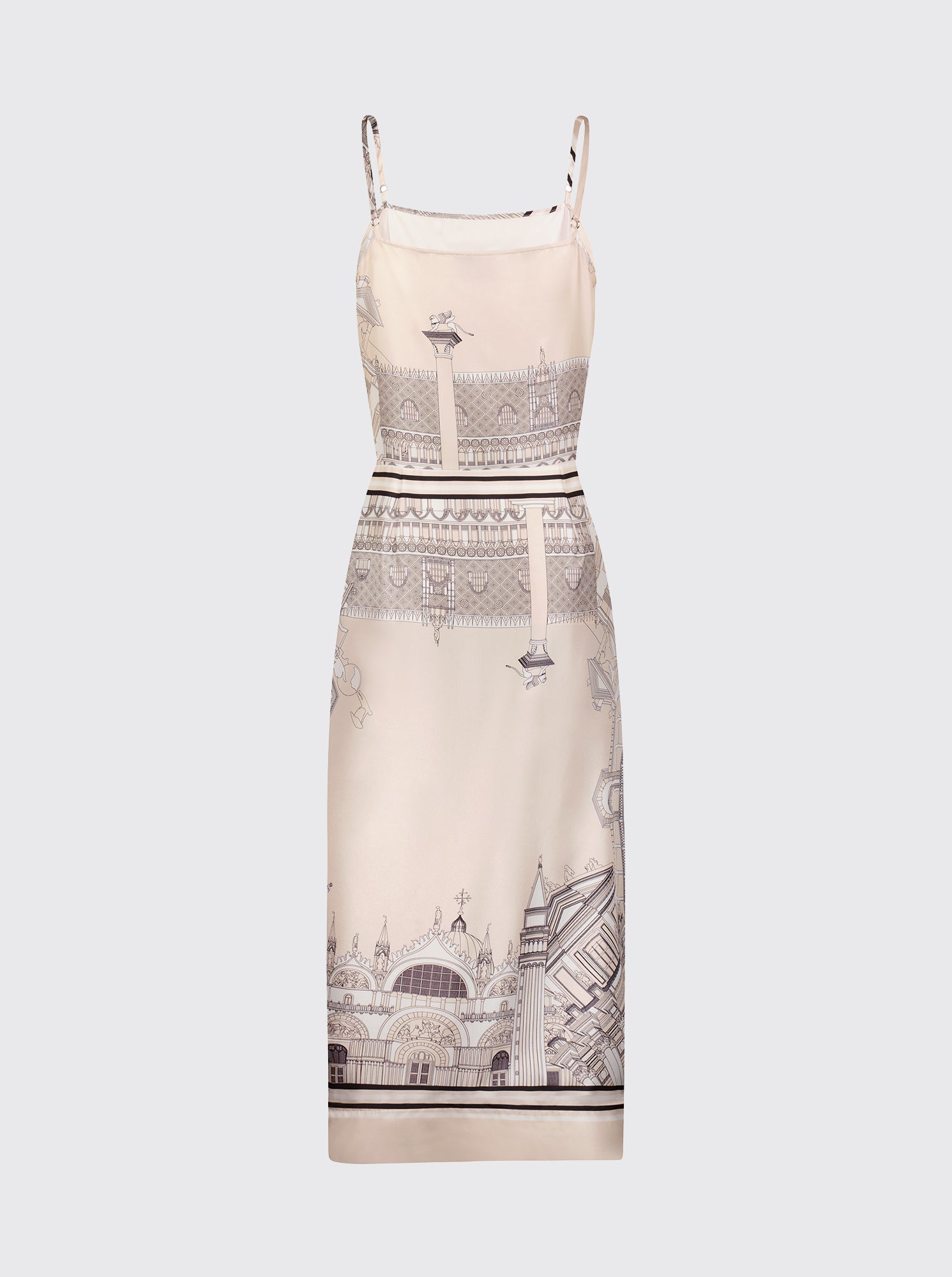 ANGIE Camisole Dress VENICE Print Travertine