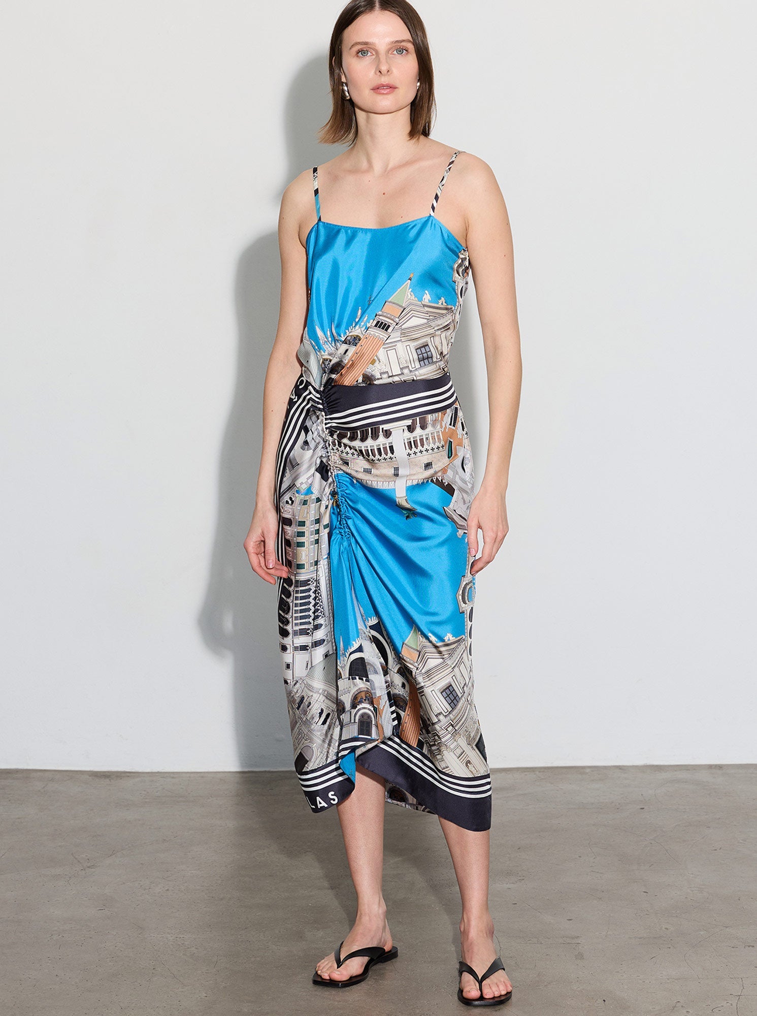 ANGIE Camisole Dress VENICE Print Blue