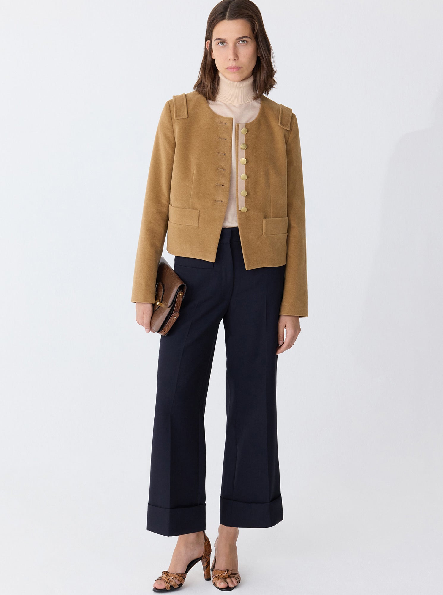 AUBREY Cropped Jacket Camel