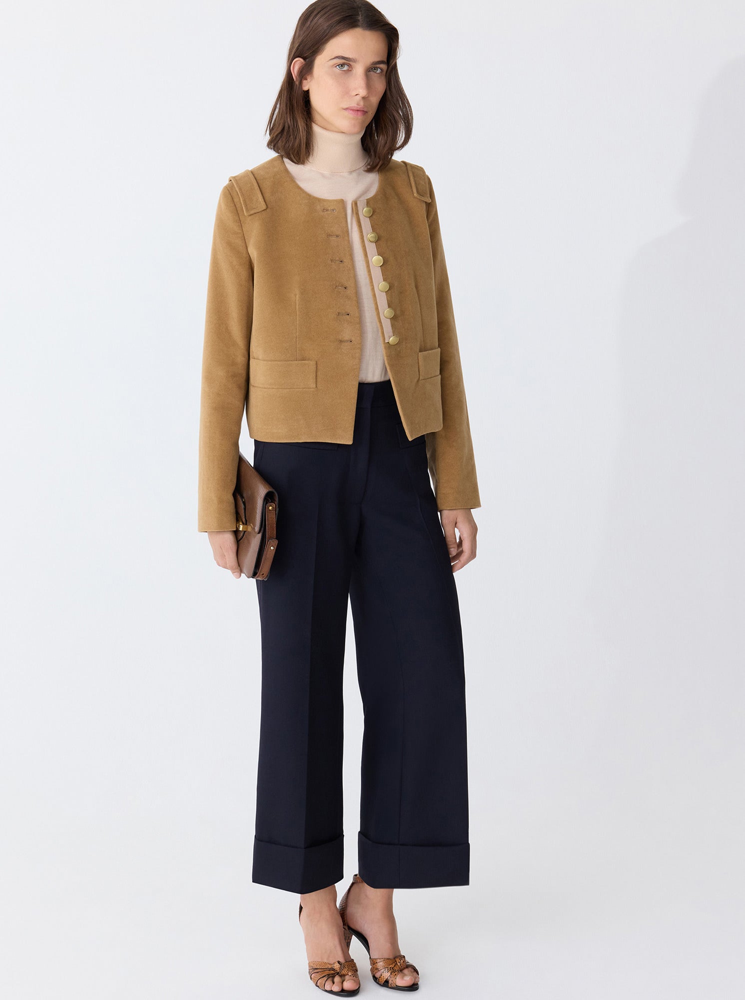 AUBREY Cropped Jacket Camel