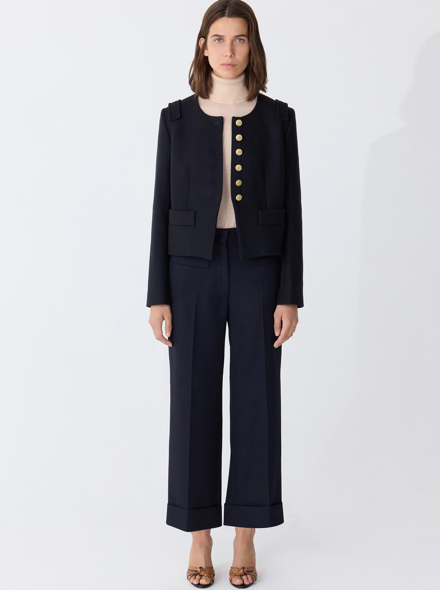 AUBREY Cropped Jacket Navy