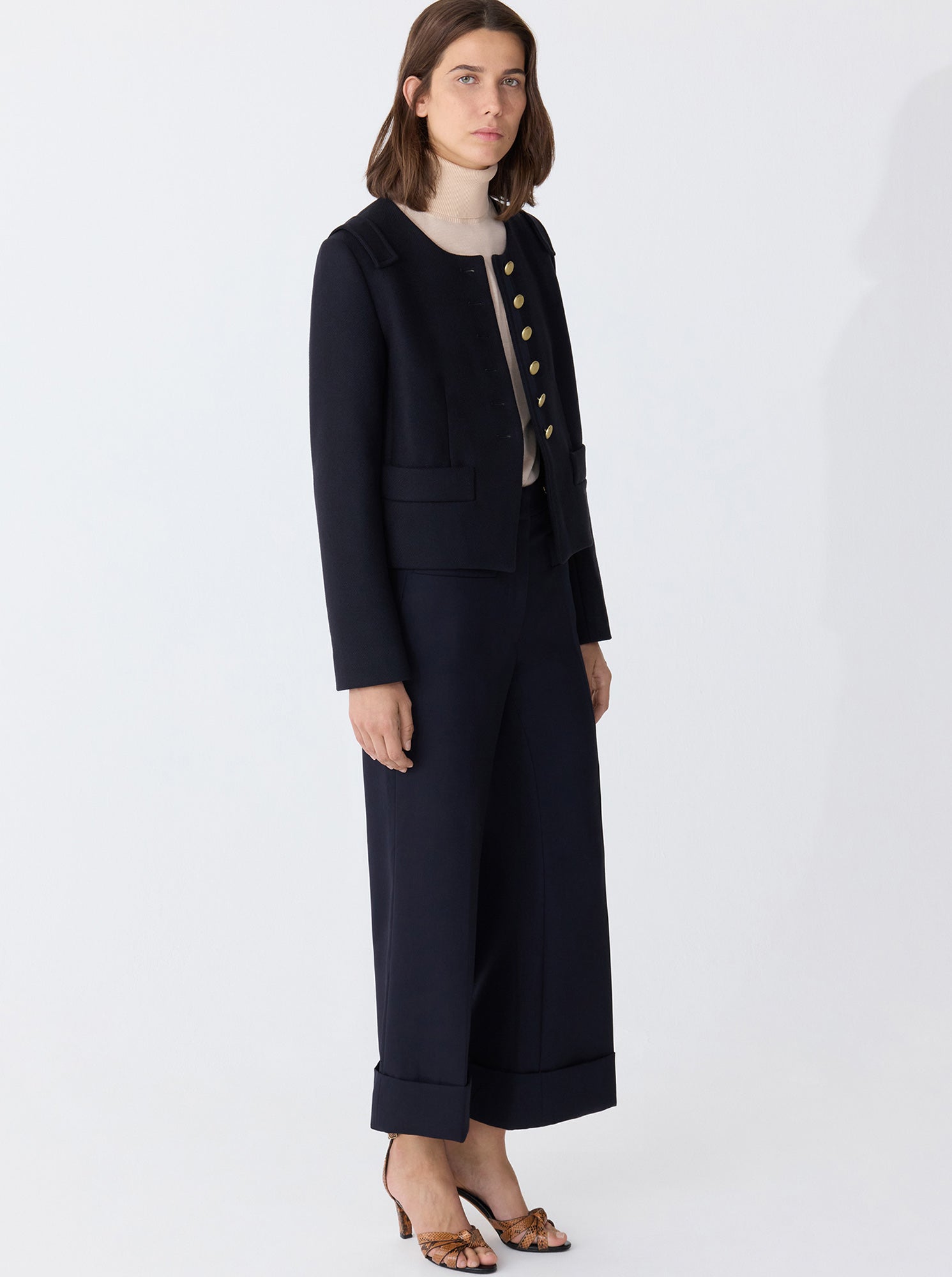 AUBREY Cropped Jacket Navy