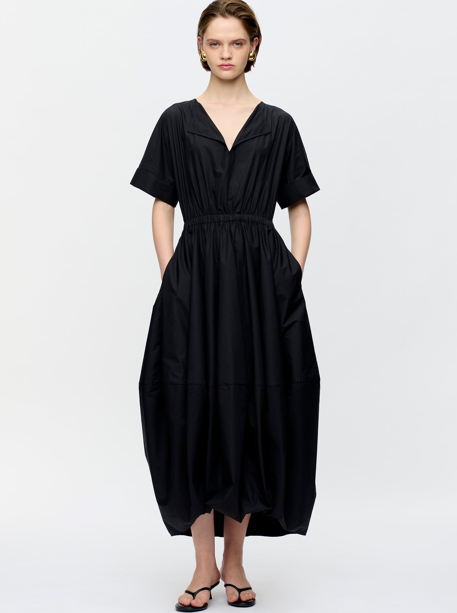 BEATRICE Balloon hem dress Black