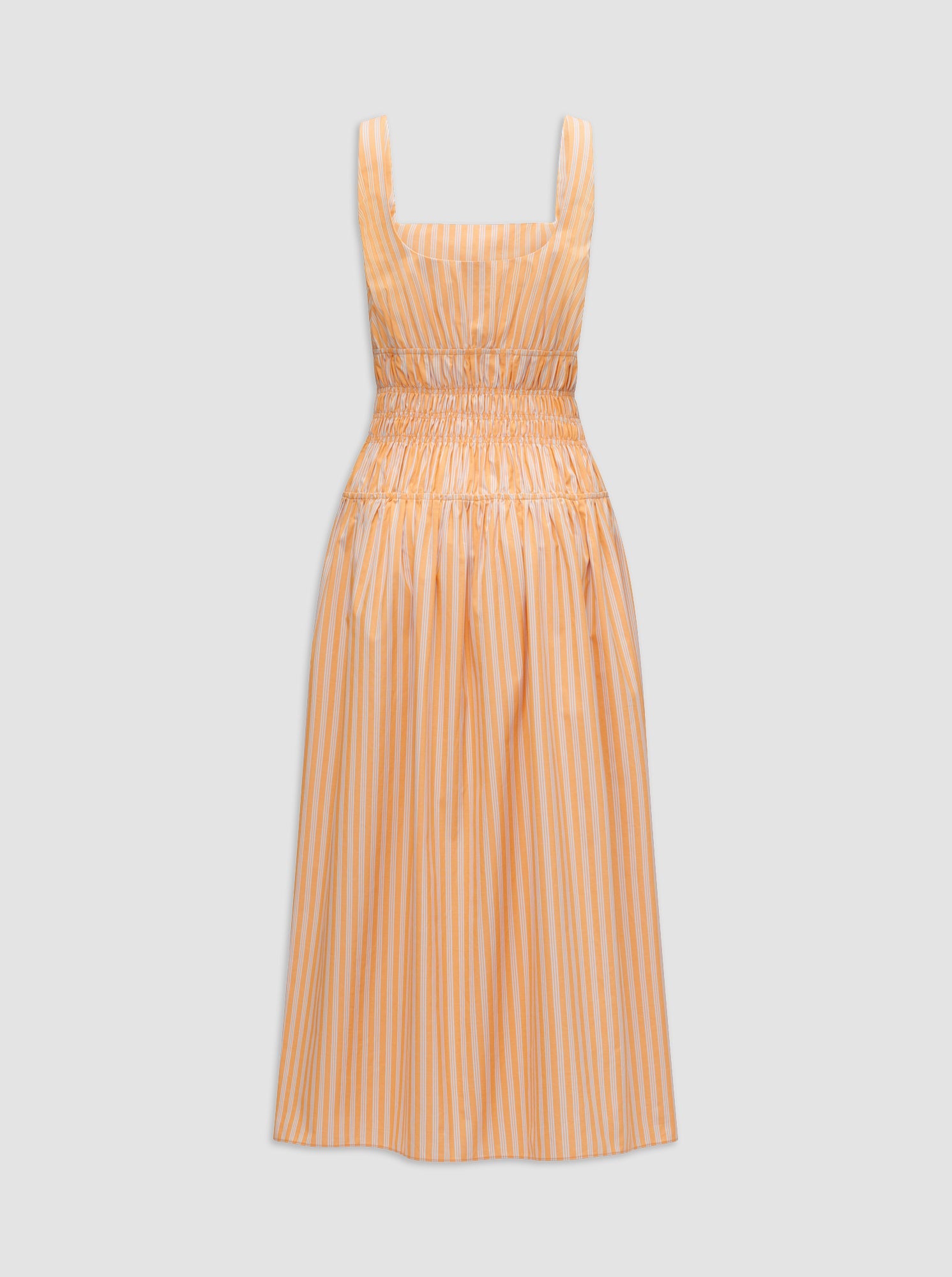 BELINDA Gathered waist dress Orange / White