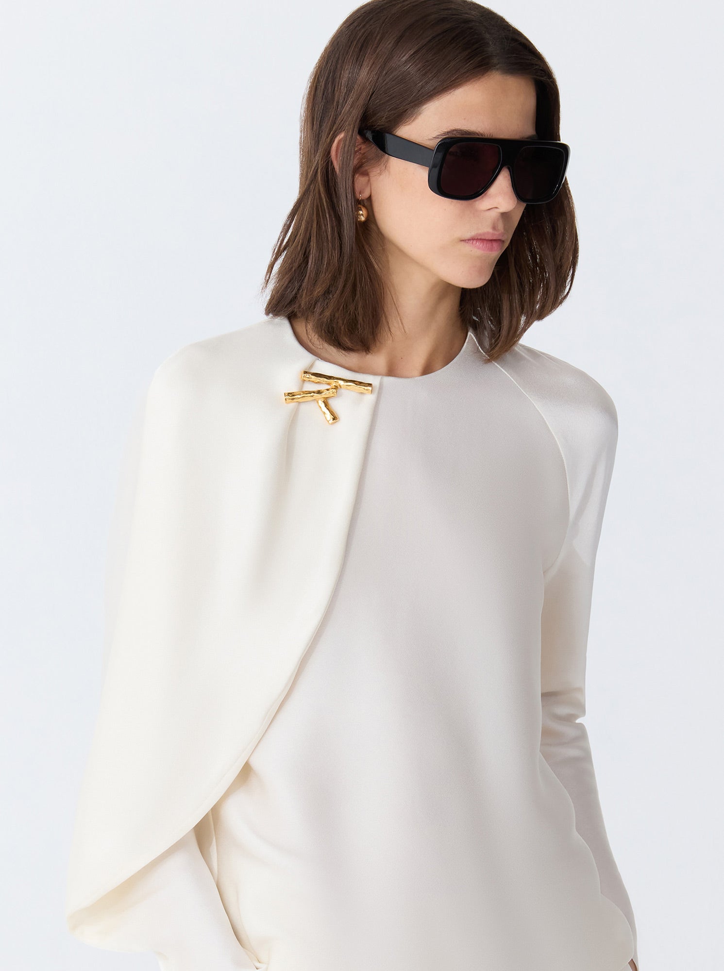 BLISS Drape sleeve Blouse Parchment