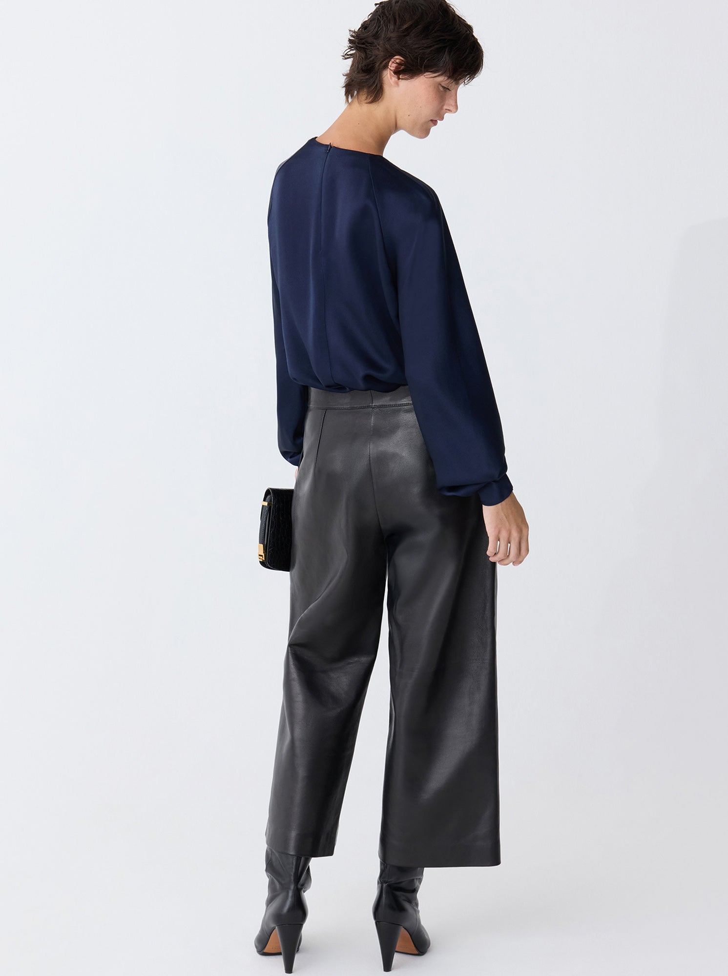 BLISS Drape sleeve Blouse Navy