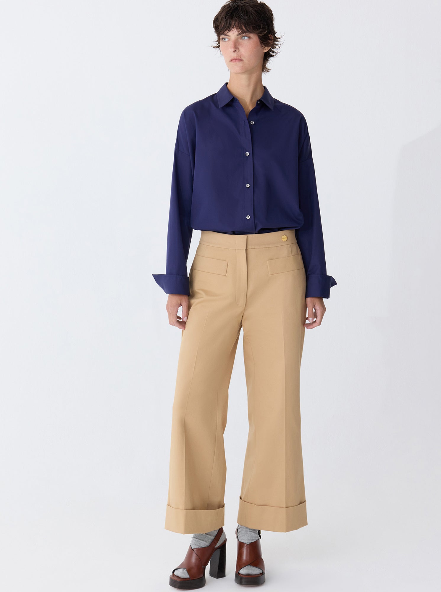 BRODY Crop/cuff Pant Pale Camel