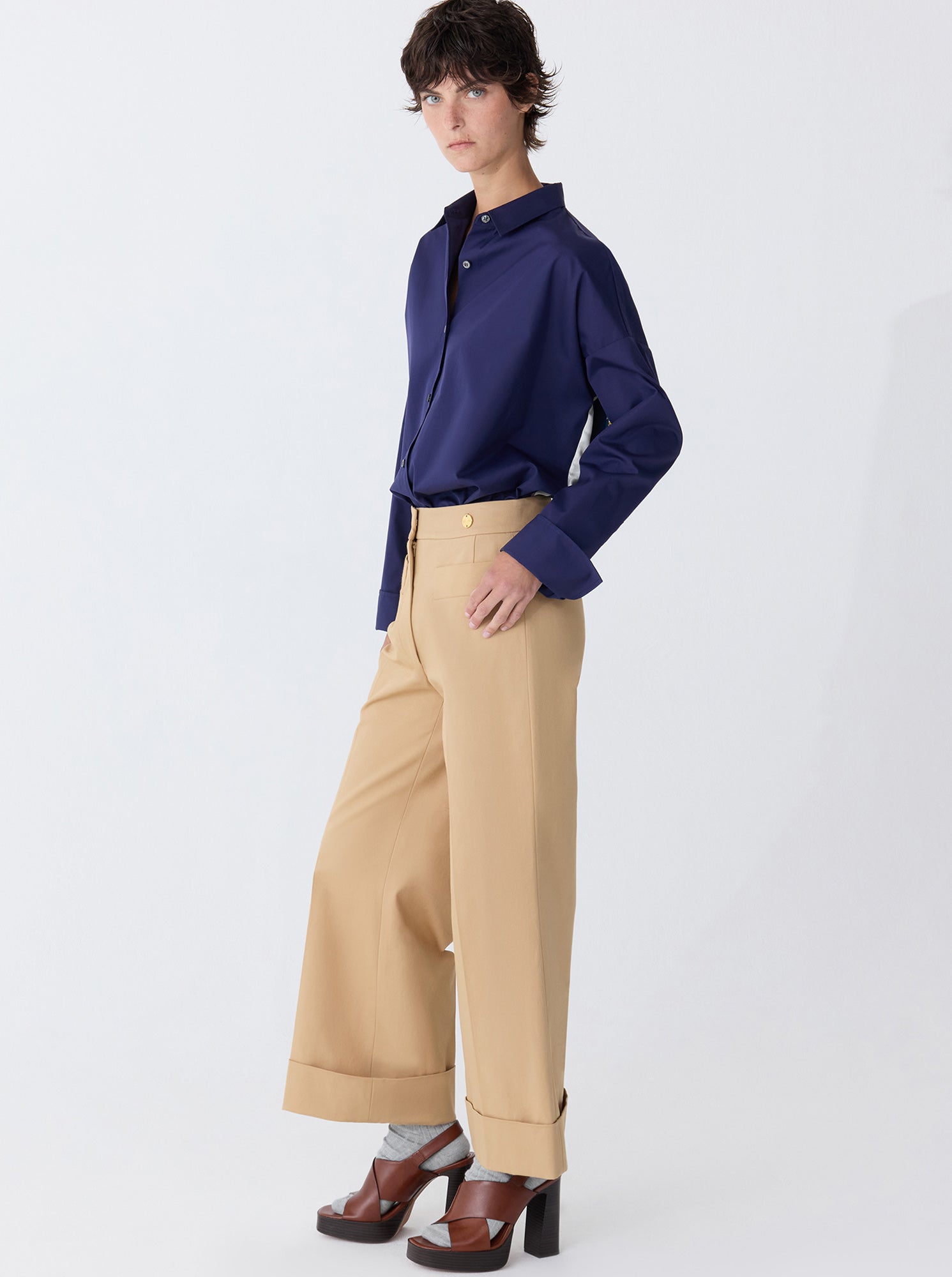 BRODY Crop/cuff Pant Pale Camel