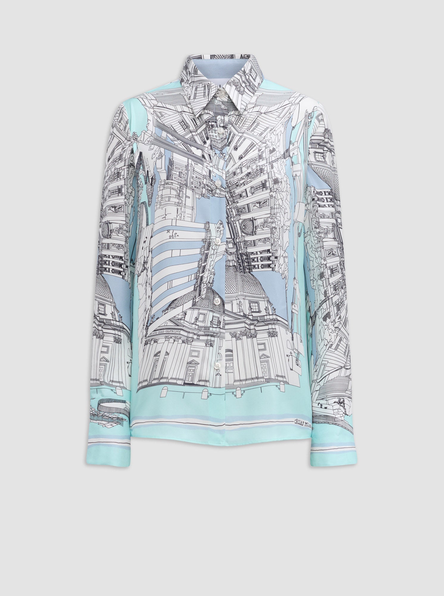 CAMERON Rome silk shirt Turquoise