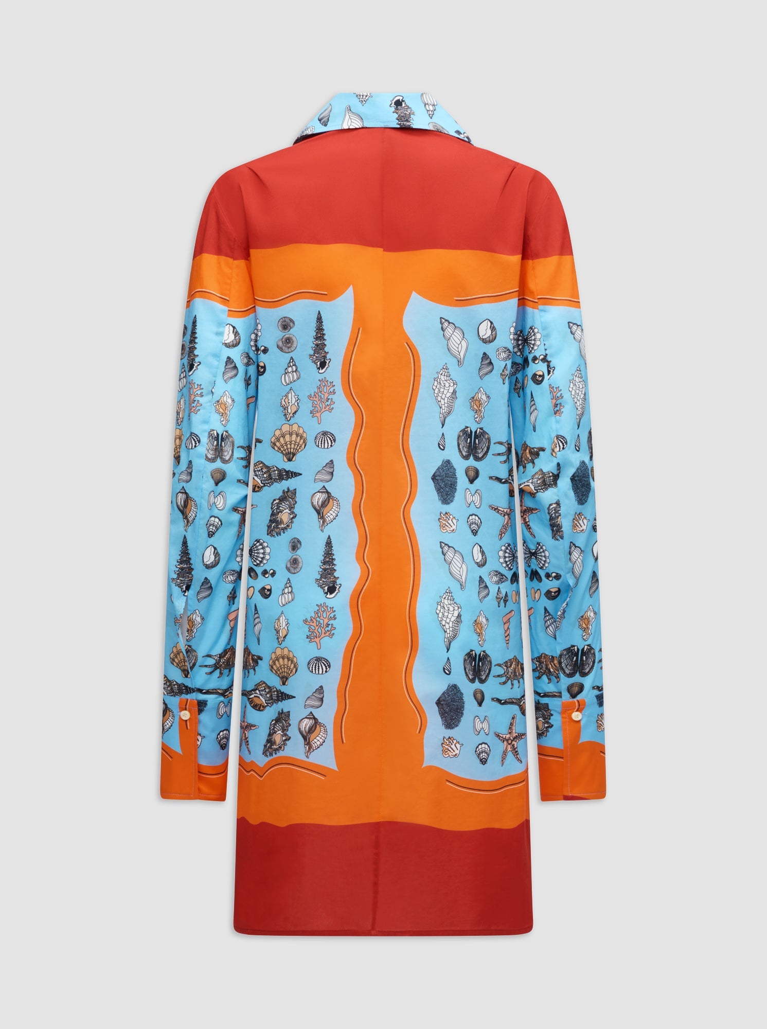 CHARISSE Printed shirt dress Orange / Blue