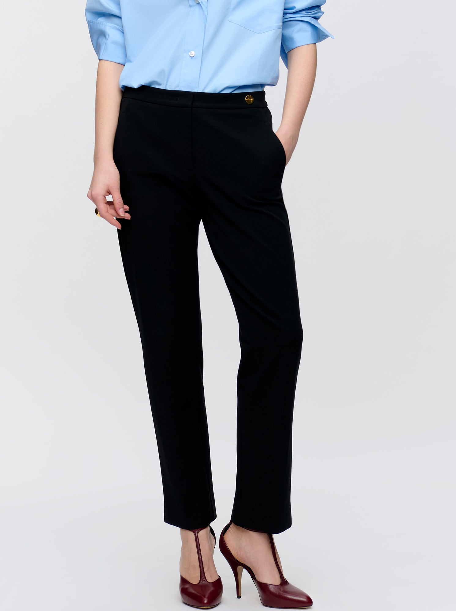 CHARLOTTE Stretch Crepe Pant Black