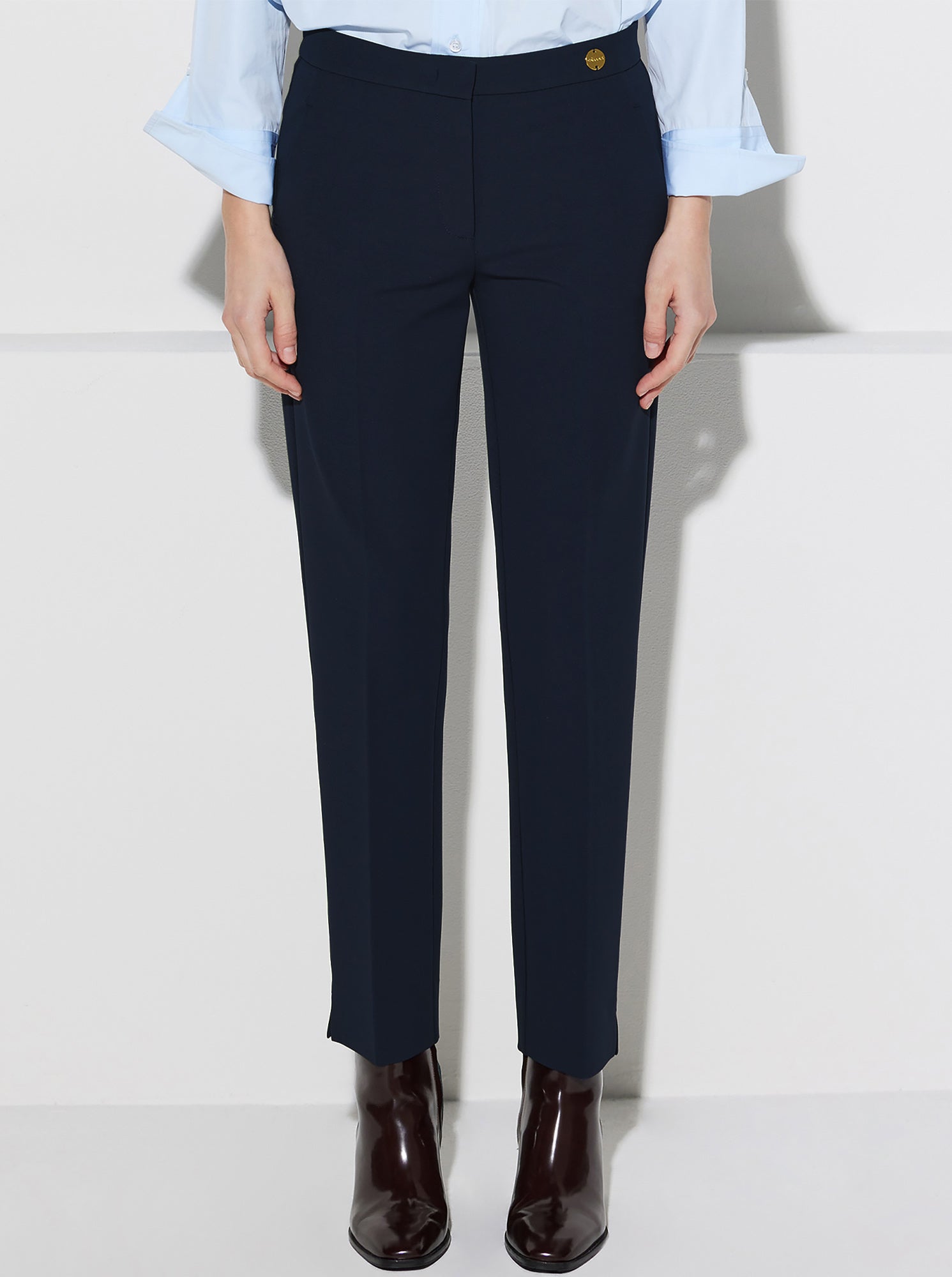 CHARLOTTE Stretch Crepe Pant Navy