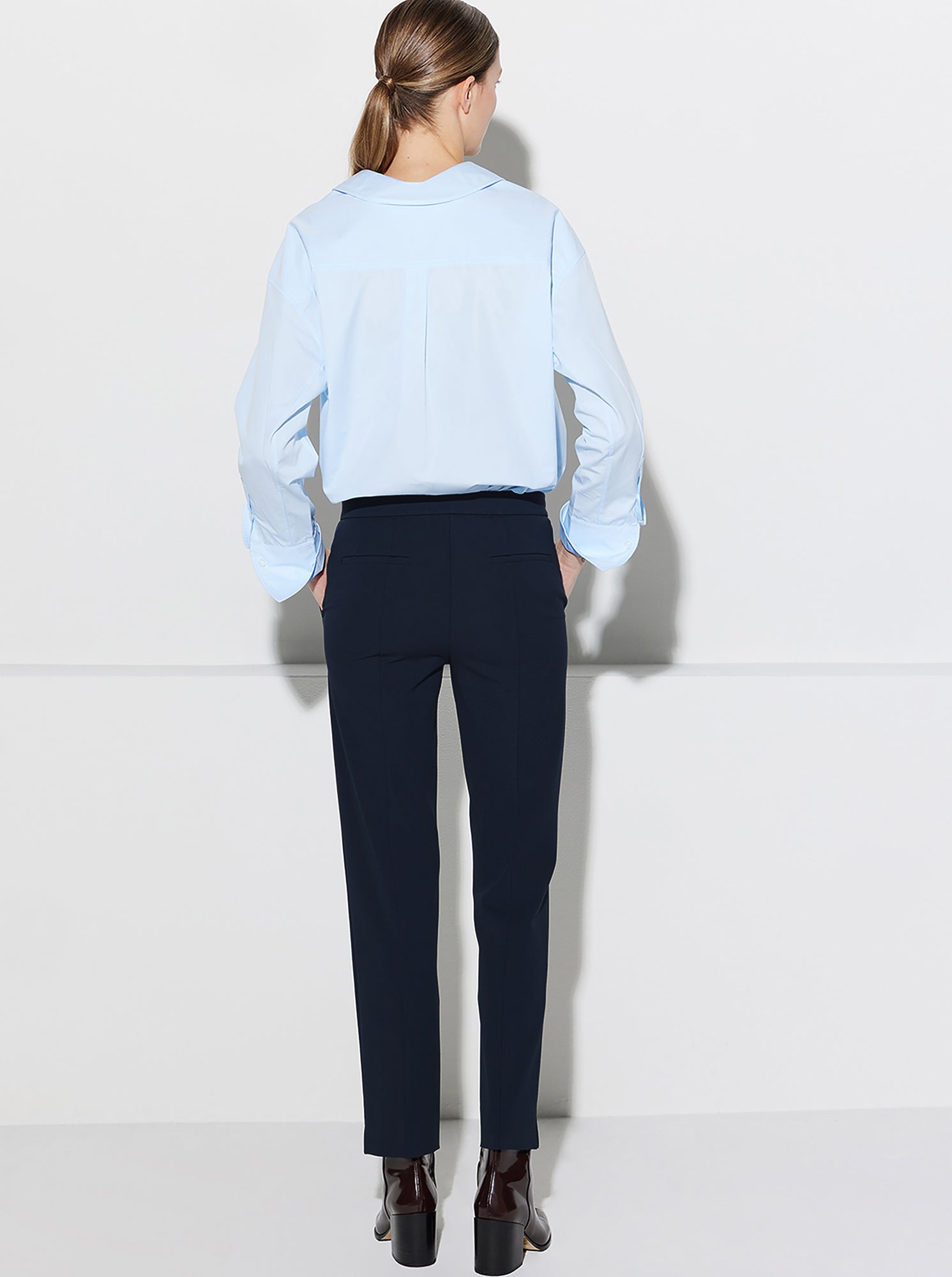 CHARLOTTE Stretch Crepe Pant Navy