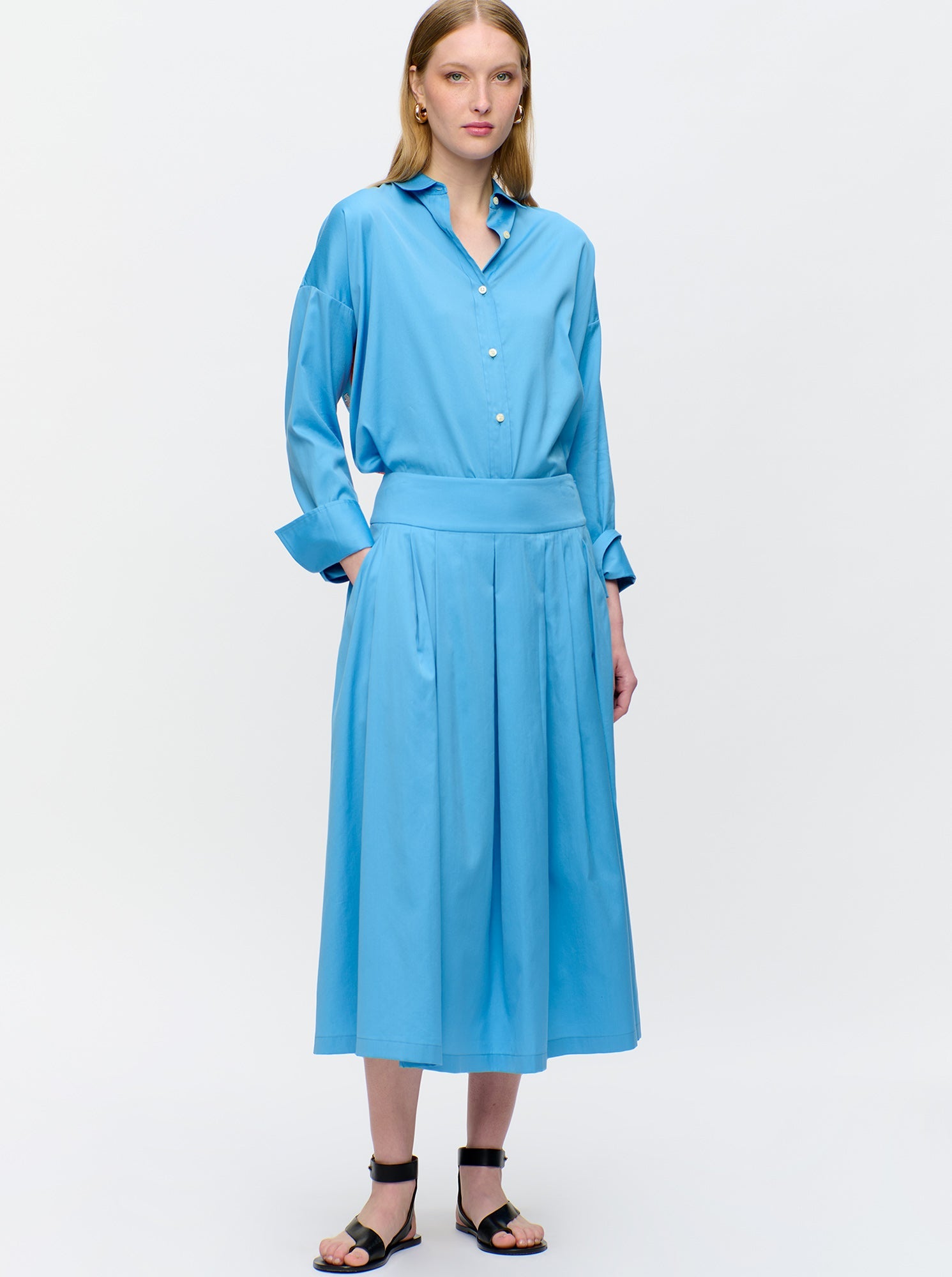 CONSUELA Pleated full skirt Blue