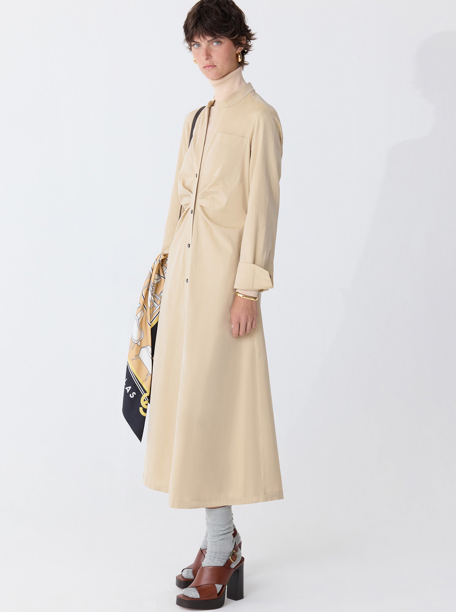 GENNY Longsleeve Shirtdress Pale Camel