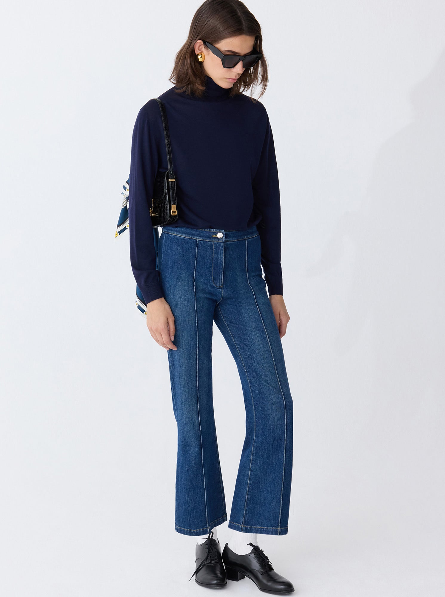 LOLA Denim crop flare jean Indigo