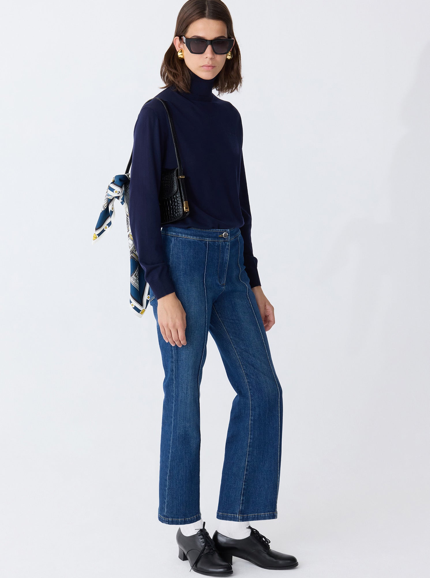 LOLA Denim crop flare jean Indigo