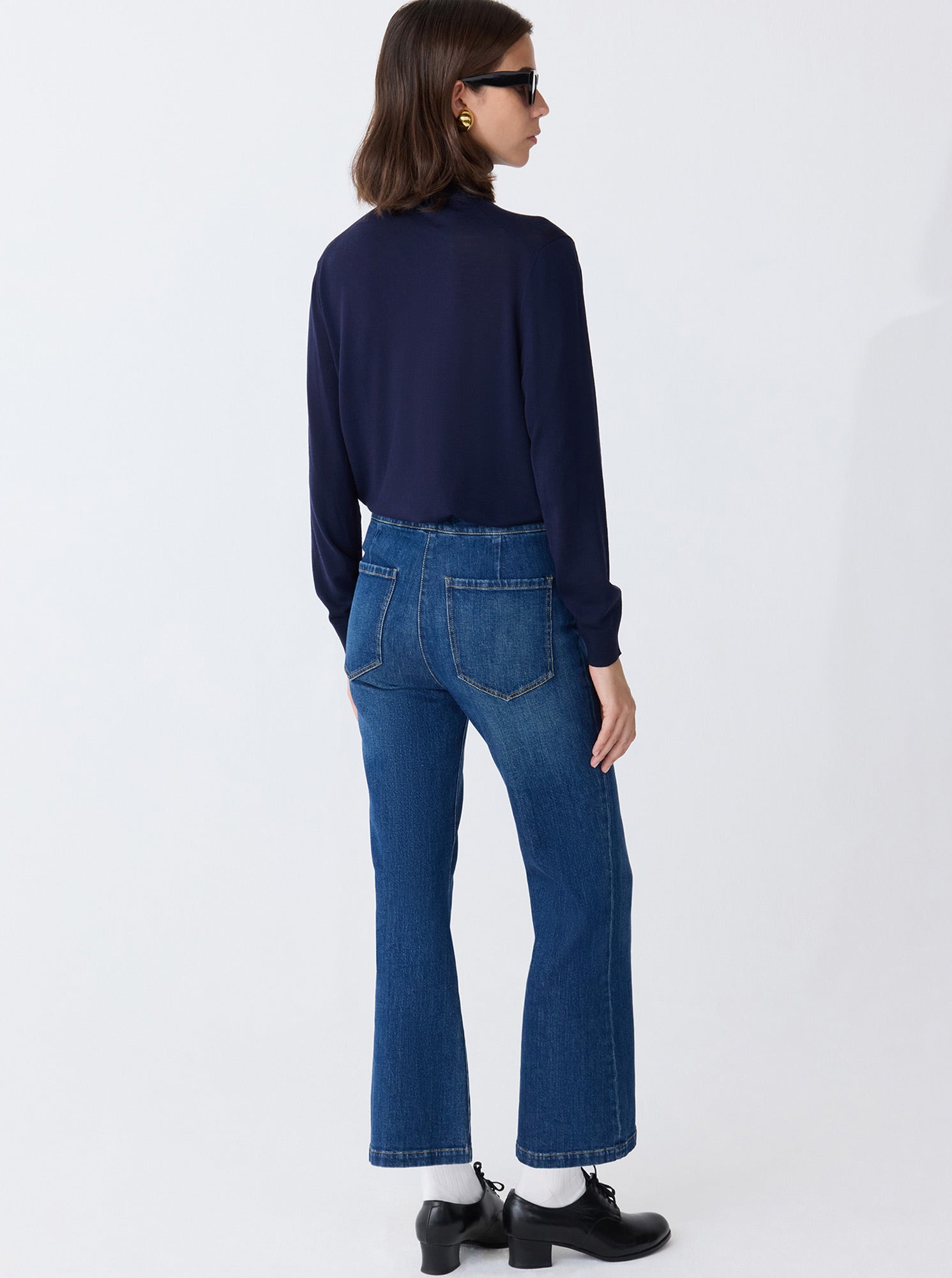 LOLA Denim crop flare jean Indigo