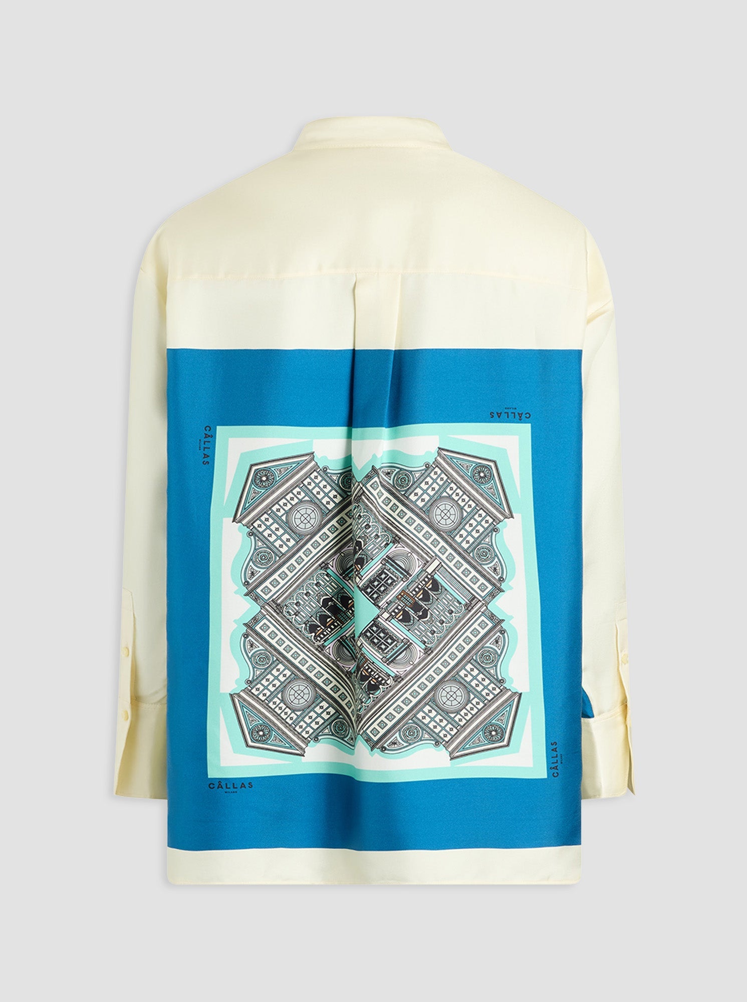 LYN Scarf Print Shirt Turquoise / Navy