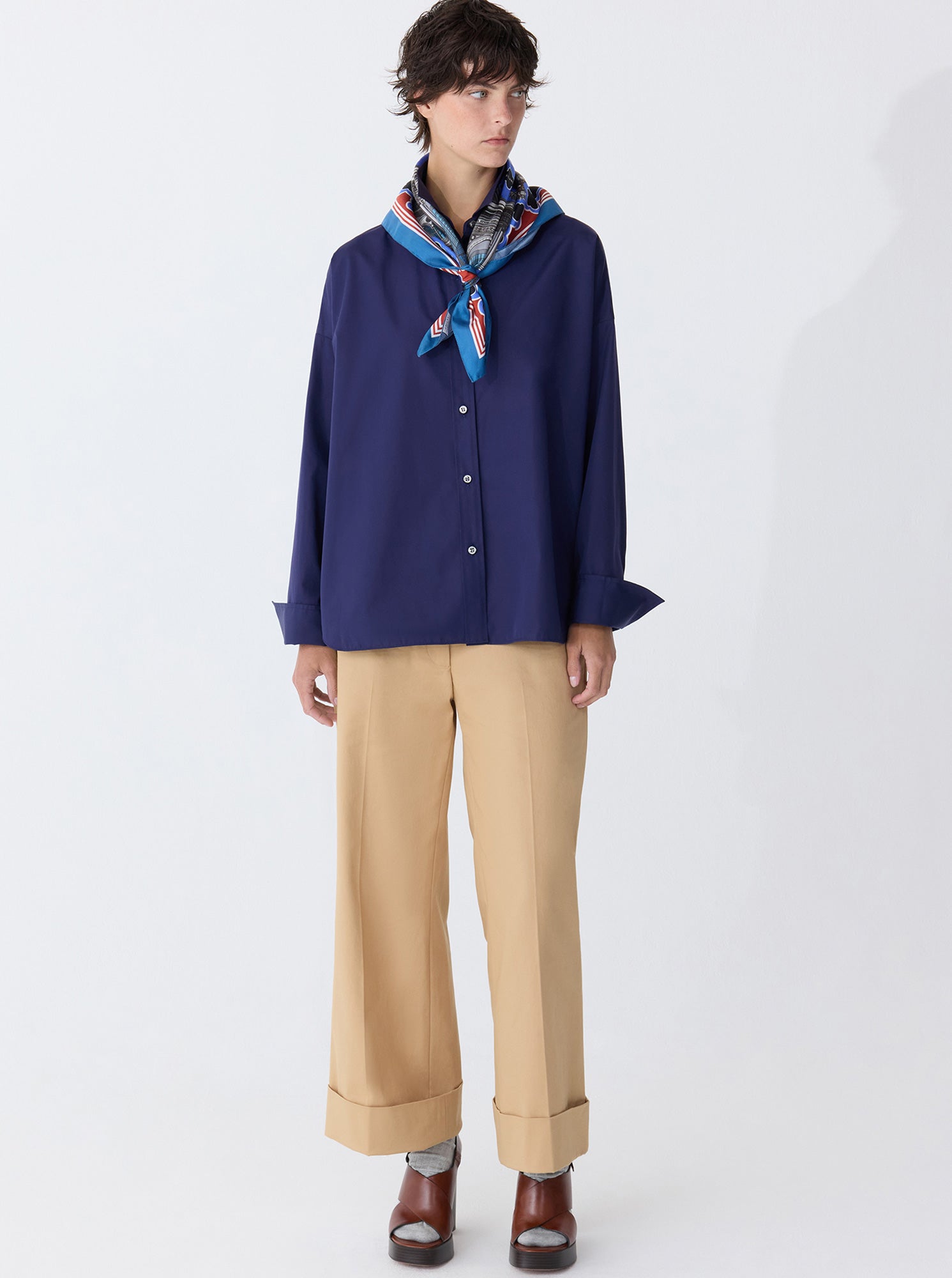 SIRENE Scarf-back Shirt Navy