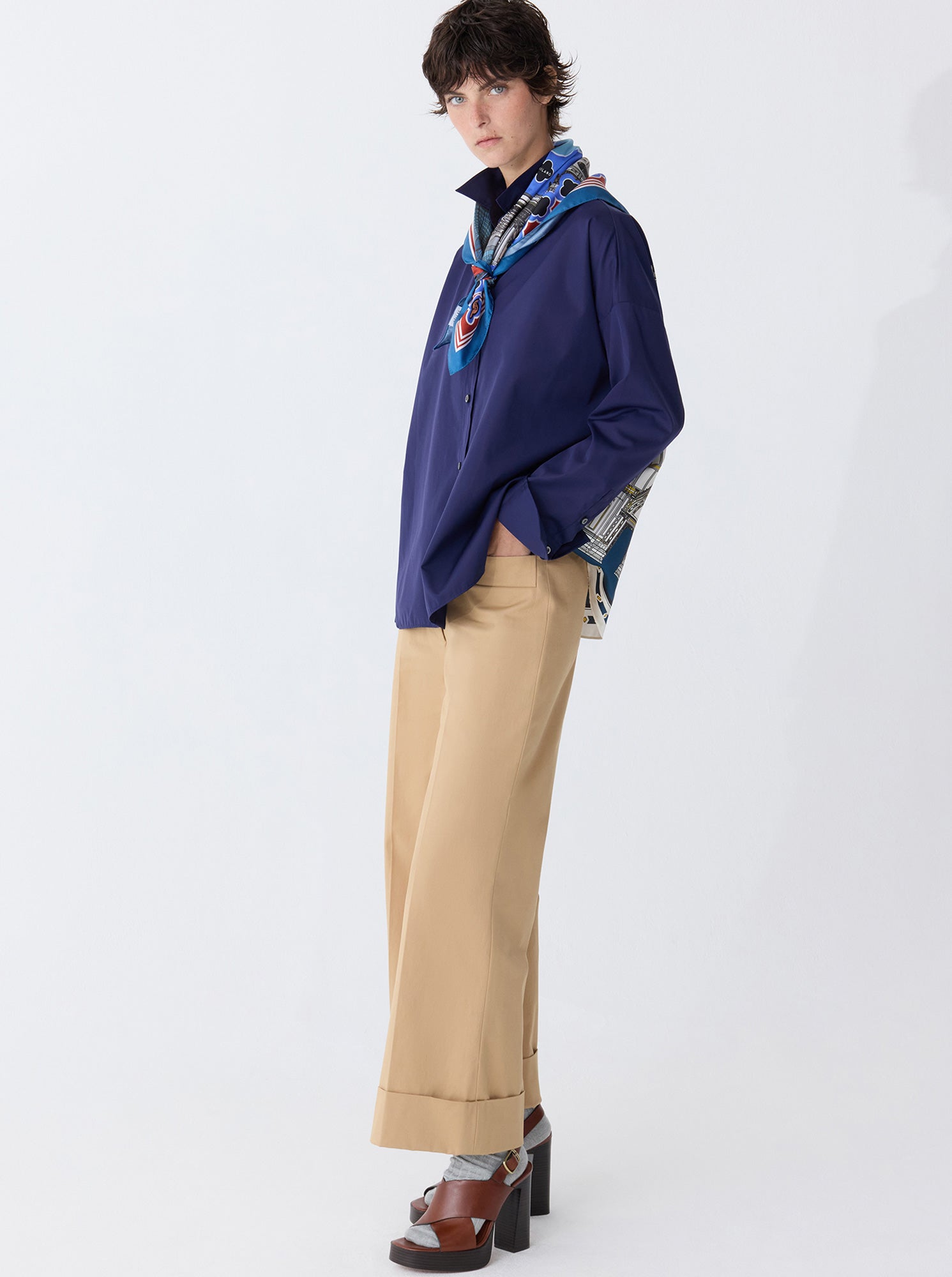 SIRENE Scarf-back Shirt Navy