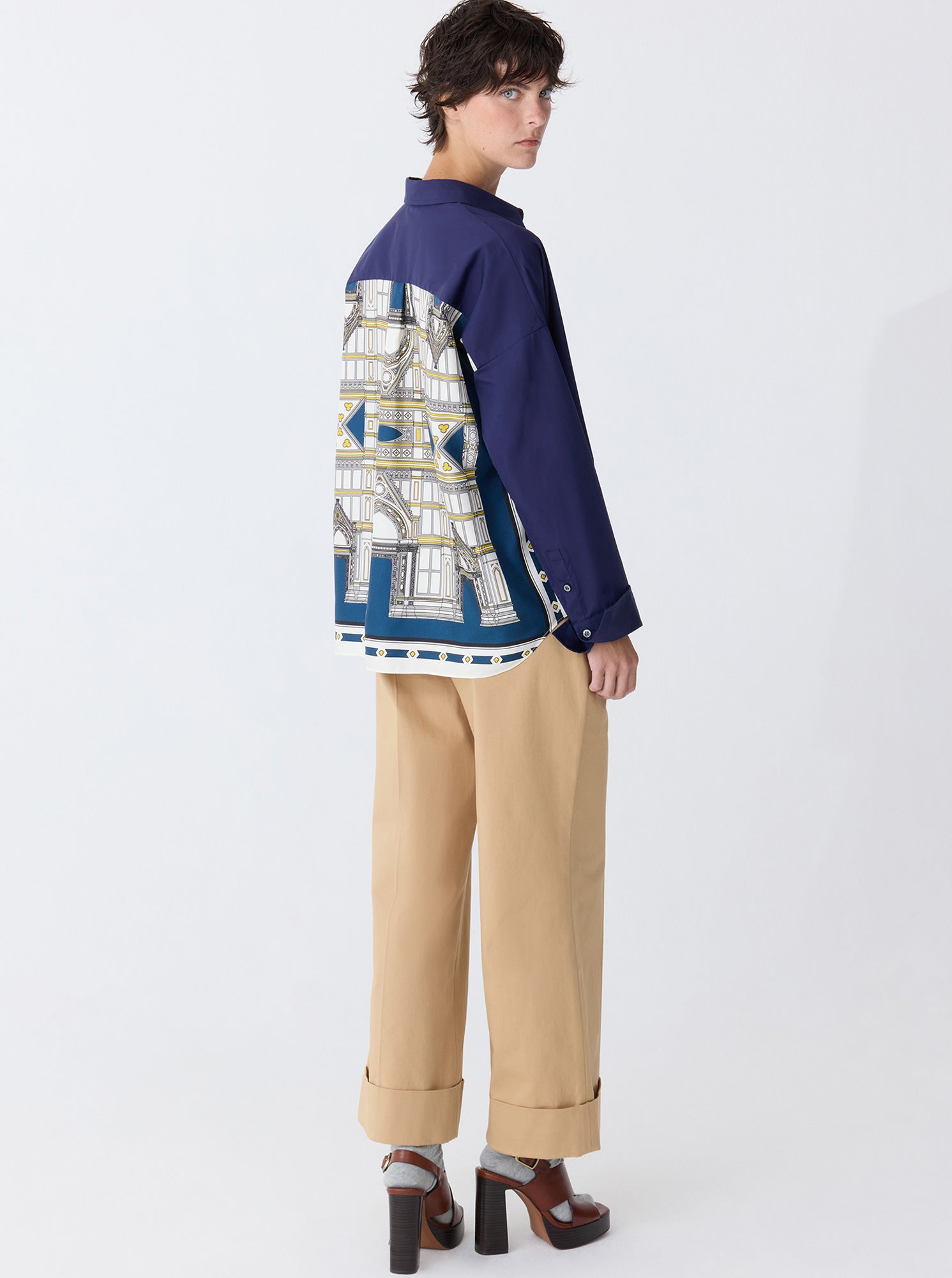 SIRENE Scarf-back Shirt Navy