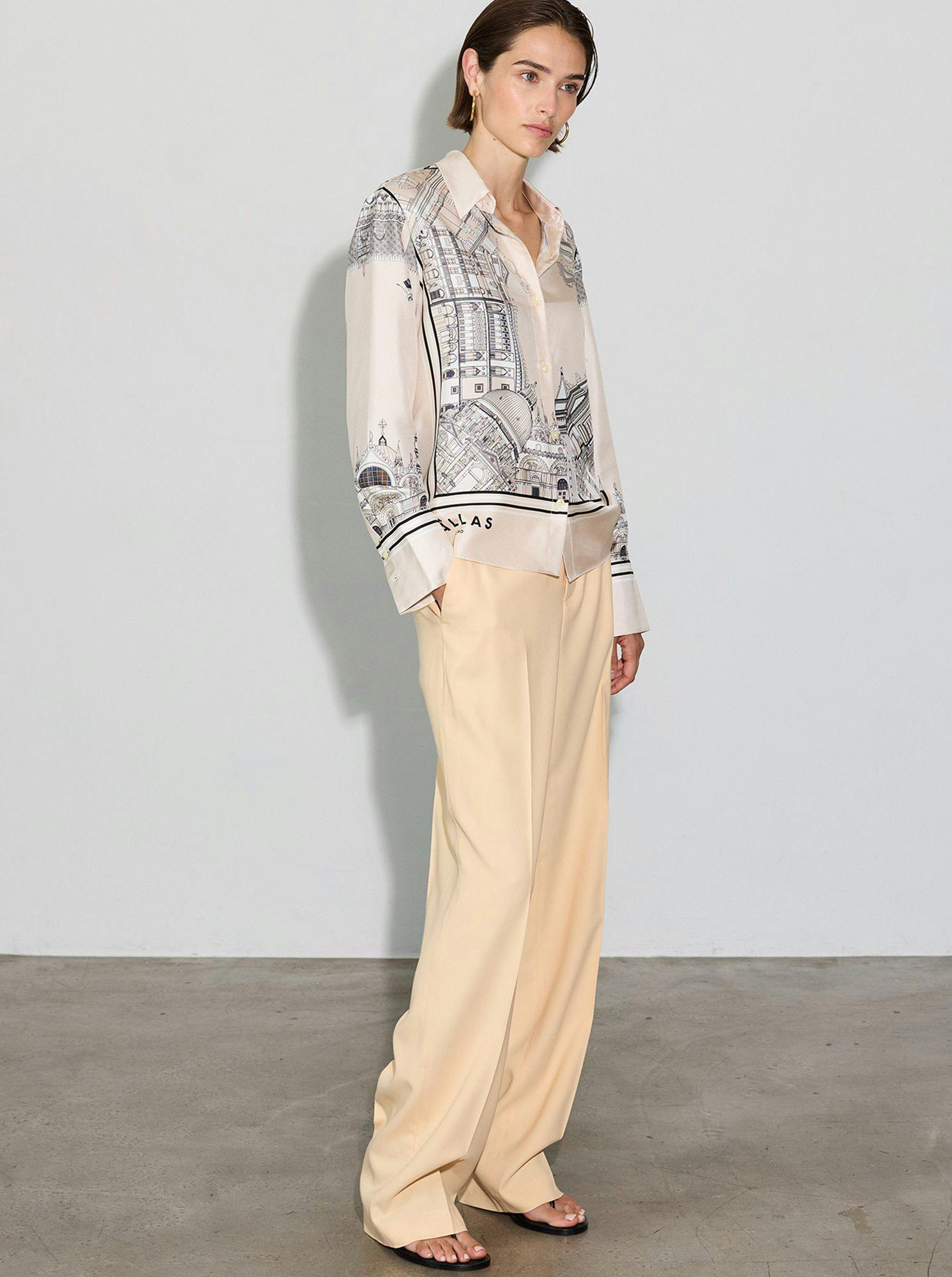 CAMERON Shirt VENICE PRINT White/Travertine