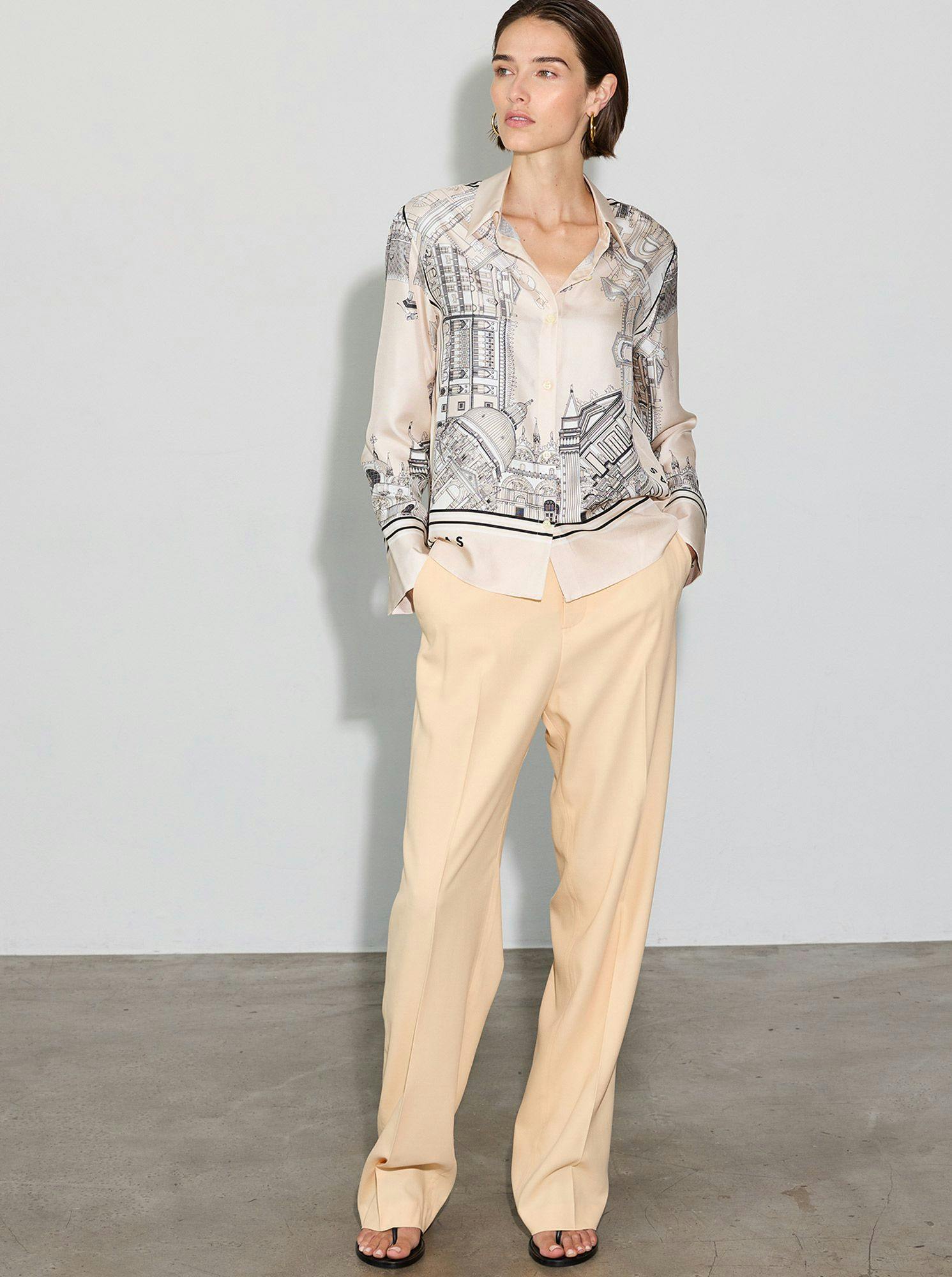 CAMERON Shirt VENICE PRINT White/Travertine